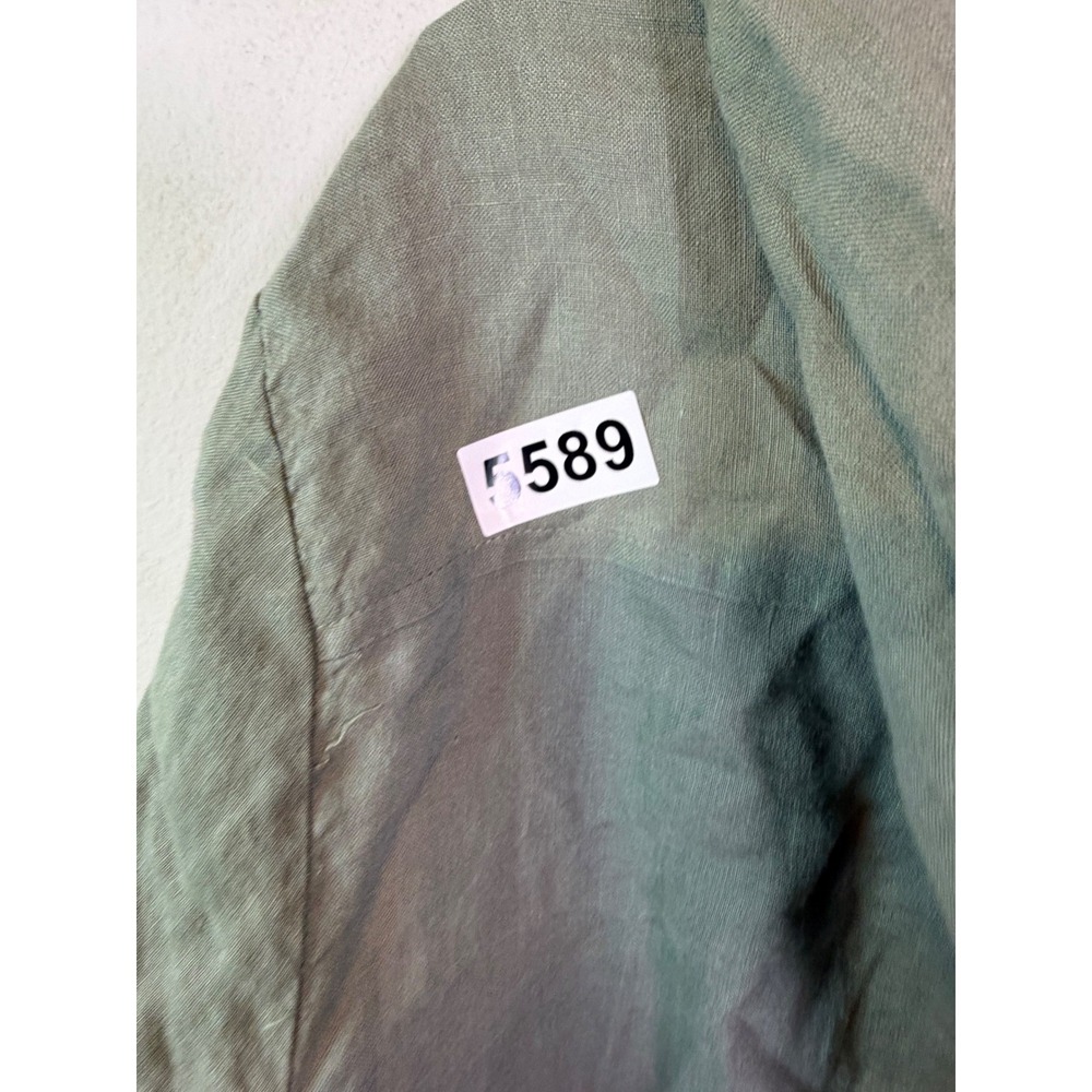 Style & Co Womens Utility Jacket 100% Linen Sage Green Size 16 - Picture 5 of 7